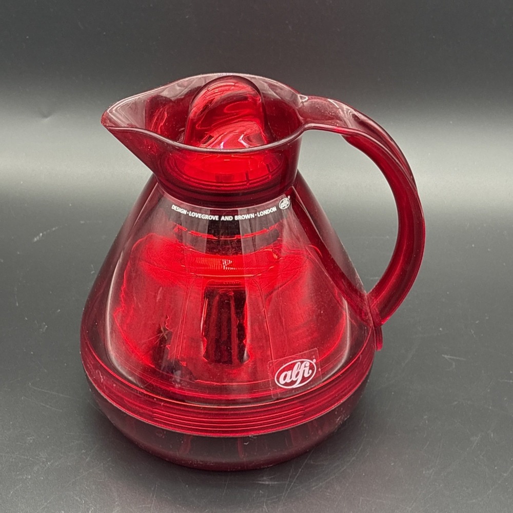 Vintage 90s Alfi Red Thermal Carafe - Lovegrove & Brown London Space Age